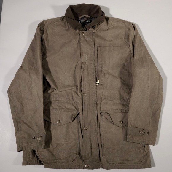 Filson Other - Filson Mile Marker Coat Mens L Otter Green Waxed Cotton Jacket 11010768 USA